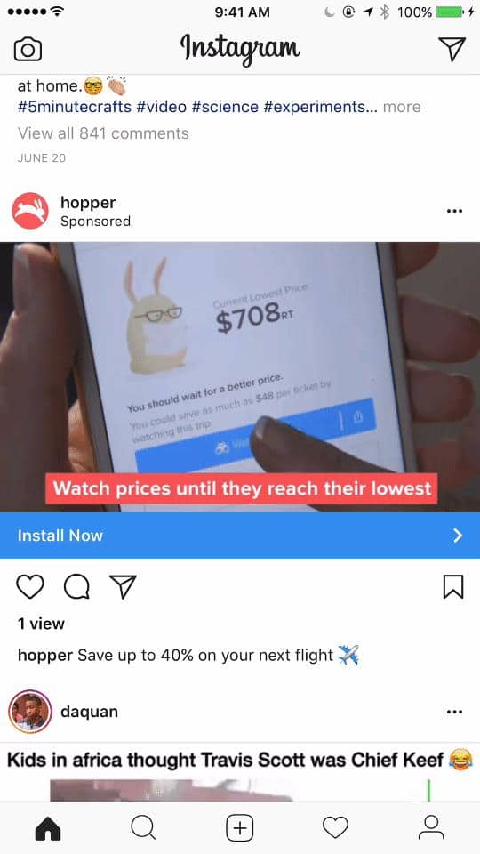 Instagram Promotion Example 